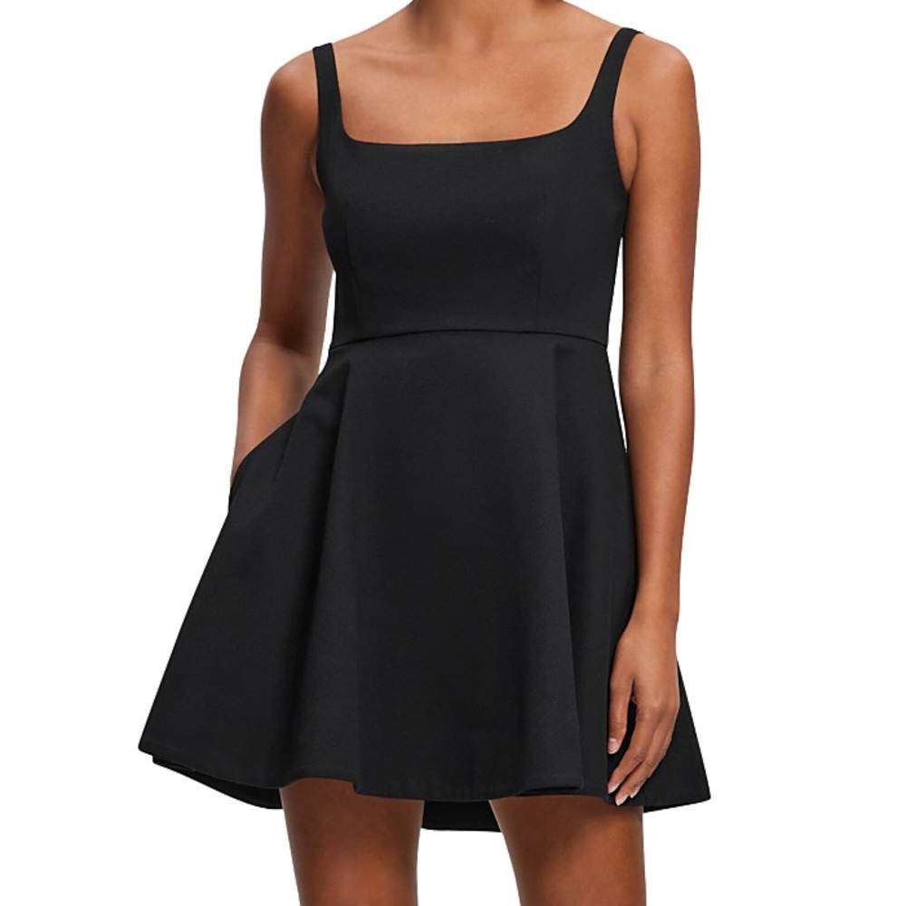 Theory Flared Square Neck Mini Dress